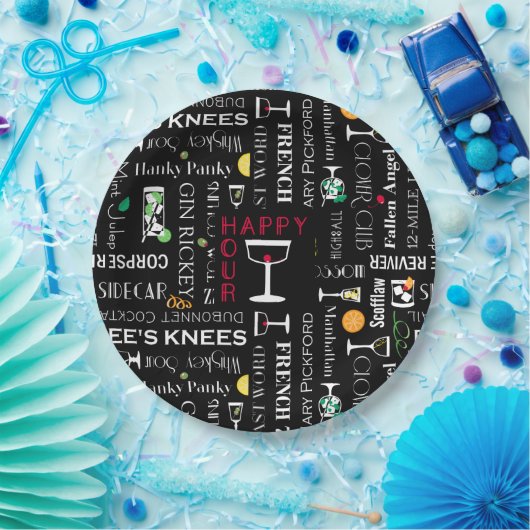 おもしろい諺lレトロカクテル名パターン ペーパープレート (パーティー)