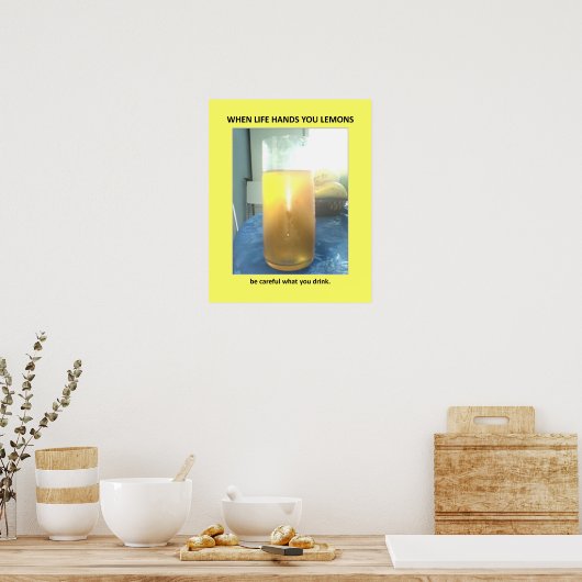 おもしろい警告のベールの浴室ユーモア ポスター (キッチン)