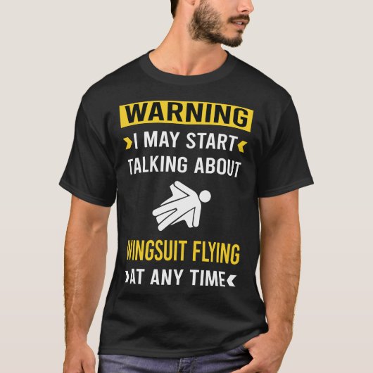 おもしろい警告の翼飛んでいるスーツ Tシャツ (正面)