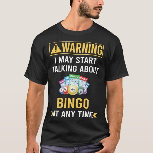 おもしろい警告ビンゴ Tシャツ (正面)