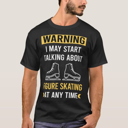 おもしろい警告姿スケートで滑る Tシャツ (正面)