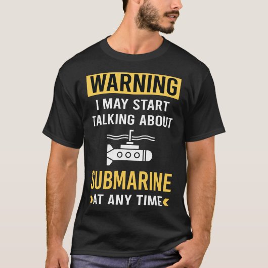 おもしろい警告潜水艦 Tシャツ (正面)