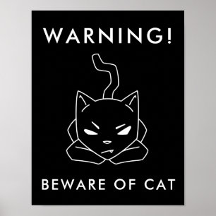 おもしろい警告猫 猫に気を怒付けろ ポスター