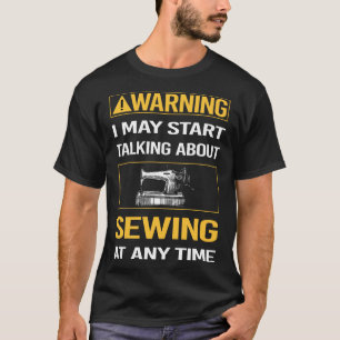 おもしろい警告裁縫 Tシャツ