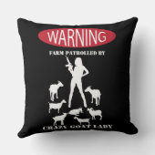 おもしろい警告農場巡査熱狂するGoat LaDy クッション (裏面)