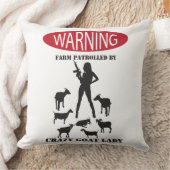 おもしろい警告農場巡査熱狂するGoat LaDy クッション (ブランケット)