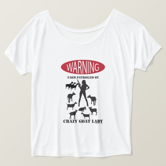 おもしろい警告農場巡査熱狂するGoat LaDy Tシャツ (デザイン正面)