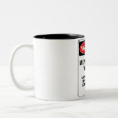 おもしろい警告閉経女性 ツートーンマグカップ (左)