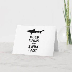 おもしろい警告Shark's保 - Calm and Swim Fast カード