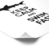 おもしろい警告Shark's保 - Calm and Swim Fast フォトプリント (角)