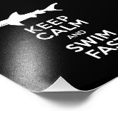 おもしろい警告Shark's保 - Calm and Swim Fast フォトプリント (角)