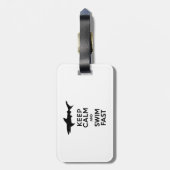 おもしろい警告Shark's保 - Calm and Swim Fast ラゲッジタグ (裏面縦)