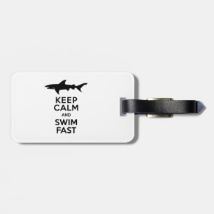 おもしろい警告Shark's保 - Calm and Swim Fast ラゲッジタグ