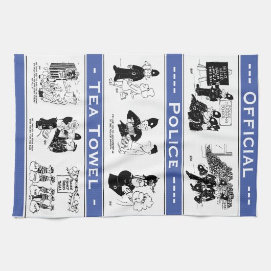 おもしろい警察テーマの公式漫画 キッチンタオル (横)