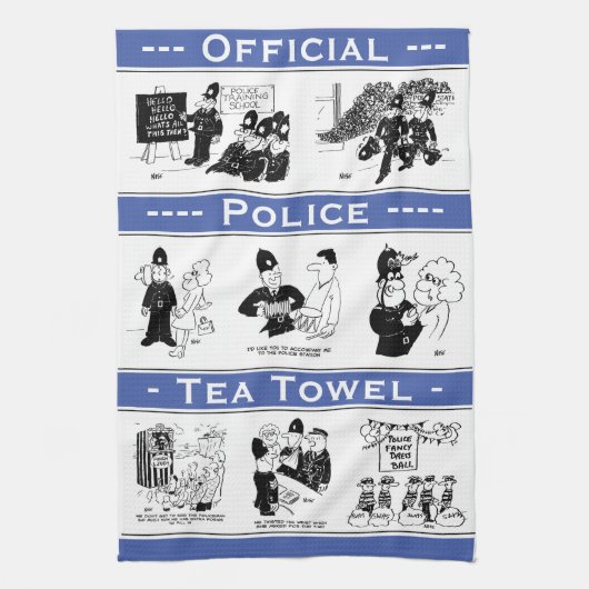 おもしろい警察テーマの公式漫画 キッチンタオル (縦)