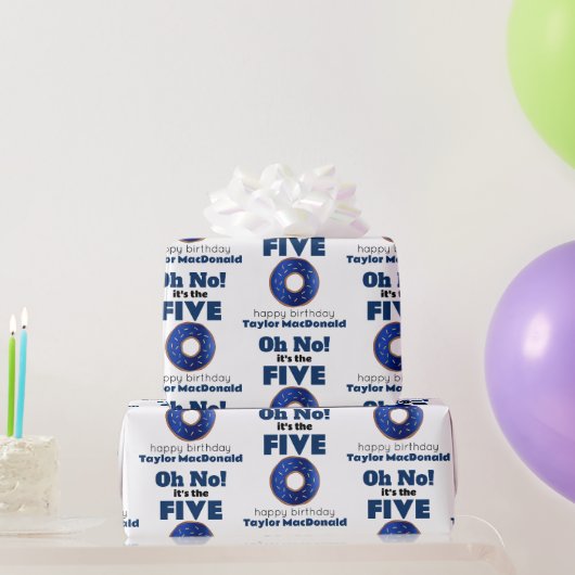 おもしろい警察ドーナツの50歳の誕生日 ラッピングペーパー (パーティーギフト)