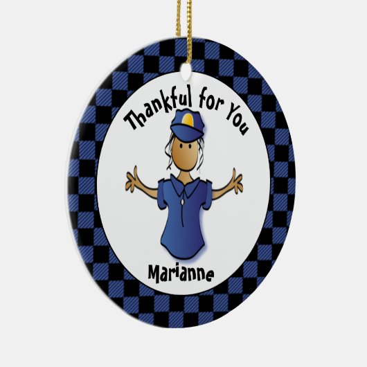 おもしろい警察官のギフト – 誇りを持ったかわいいYou Officer セラミックオーナメント (右)