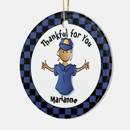 おもしろい警察官のギフト – 誇りを持ったかわいいYou Officer セラミックオーナメント (左)