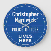 おもしろい警察官壁プラークスタイル大時計 ラージ壁時計 (正面)