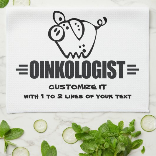 おもしろい豚 キッチンタオル (折り畳み)