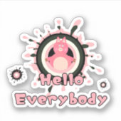 おもしろい豚 シール (正面)