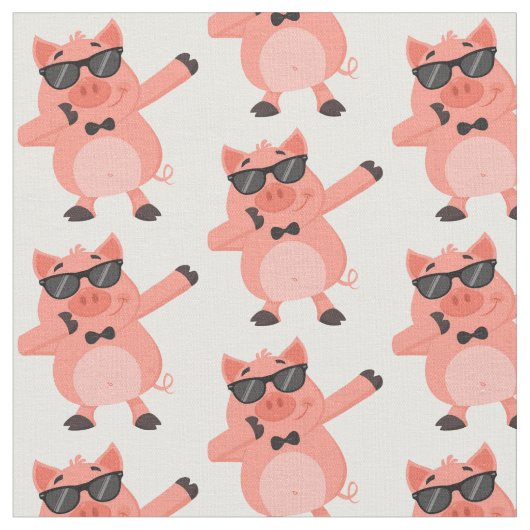 おもしろい豚 ファブリック (クローズアップ)