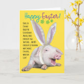 おもしろい豚 – 私はイースターバニーの写真ではない カード (黄色い花)