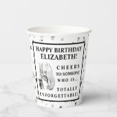 おもしろい象バースデーパーティー紙カップ 紙コップ (裏面)