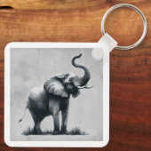 おもしろい象ビッグ第一印象引用文動物アート キーホルダー (裏面)