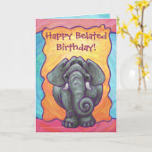 おもしろい象ベルト誕生日カード カード (黄色い花)