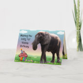 おもしろい象誕生日カード カード (正面)