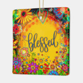 おもしろい賛美カラフルかわいらしフローラ セラミックオーナメント (左)