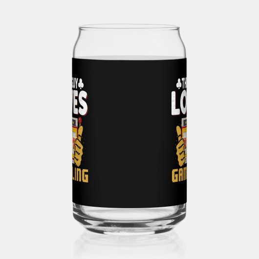 おもしろい賭博この男カジノ ガラス缶 (右)