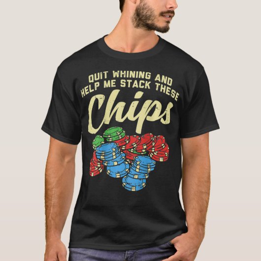 おもしろい賭博のトランプのポーカー Tシャツ (正面)