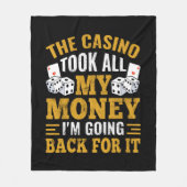 おもしろい賭博金 フリースブランケット (正面)