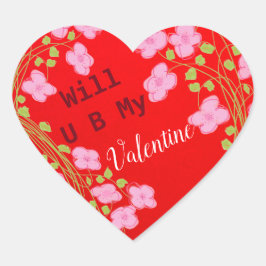 おもしろい赤いハートバレンタイン ハートシール