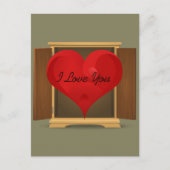 おもしろい赤いハート愛す来る ポストカード (正面)