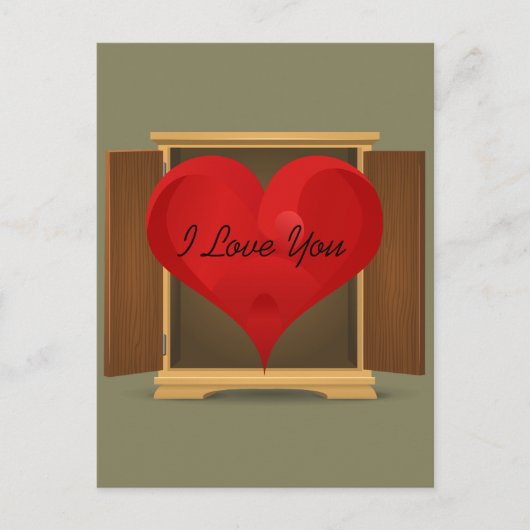 おもしろい赤いハート愛す来る ポストカード (正面)