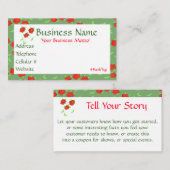 おもしろい赤い花のデザイナー名刺 割引カード (正面/裏面)