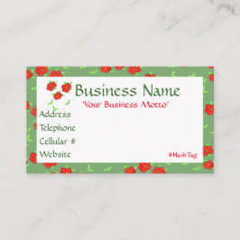 おもしろい赤い花のデザイナー名刺 割引カード