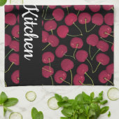 おもしろい赤さくらんぼ |名前の追加 キッチンタオル (折り畳み)