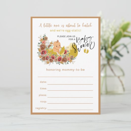 おもしろい赤ちゃんシャワー充填招待状No 1 招待状 (スタンド正面)