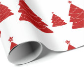 おもしろい赤と白の木 ラッピングペーパー (ロールコーナー)