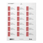 おもしろい赤と白スストライプクリスマスの贈り物 ラベル (フルシート)