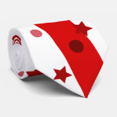 おもしろい赤と白ストライプと星 ネクタイ (ロール)