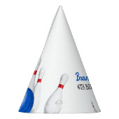 おもしろい赤と青のボーリング子供の誕生日 パーティーハット (左)