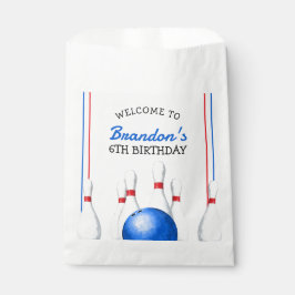 おもしろい赤と青のボーリング子供の誕生日 フェイバーバッグ