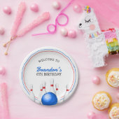 おもしろい赤と青のボーリング子供の誕生日 ペーパープレート (パーティー)