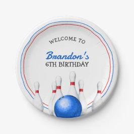 おもしろい赤と青のボーリング子供の誕生日 ペーパープレート