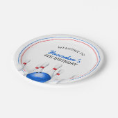 おもしろい赤と青のボーリング子供の誕生日 ペーパープレート (アングル)